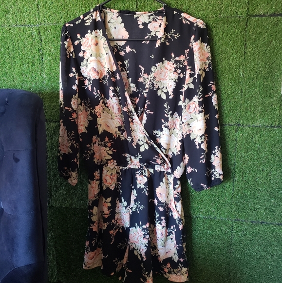 Black Floral Romper - Picture 1 of 4